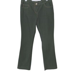 BISOU BISOU Women Dark Wash Bootcut Jeans Gold Stitching Size 10 Stretch
